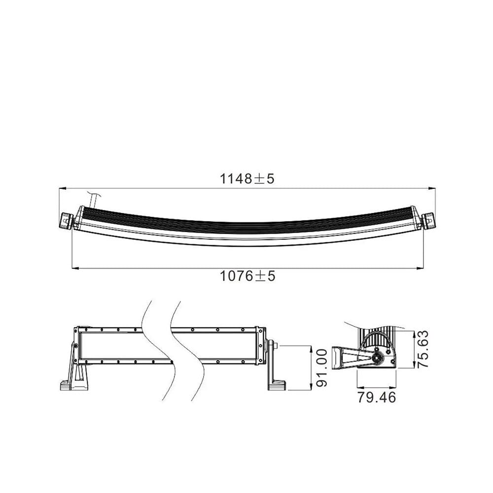 Barra LED CREE 240W Curva 42" image 5