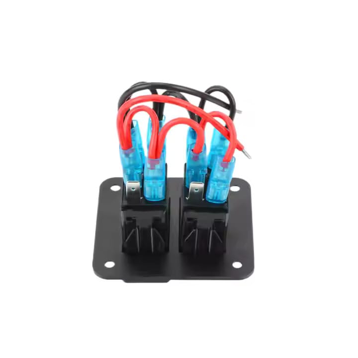 Painel 2 interruptores em metal 12V - Azul image 3