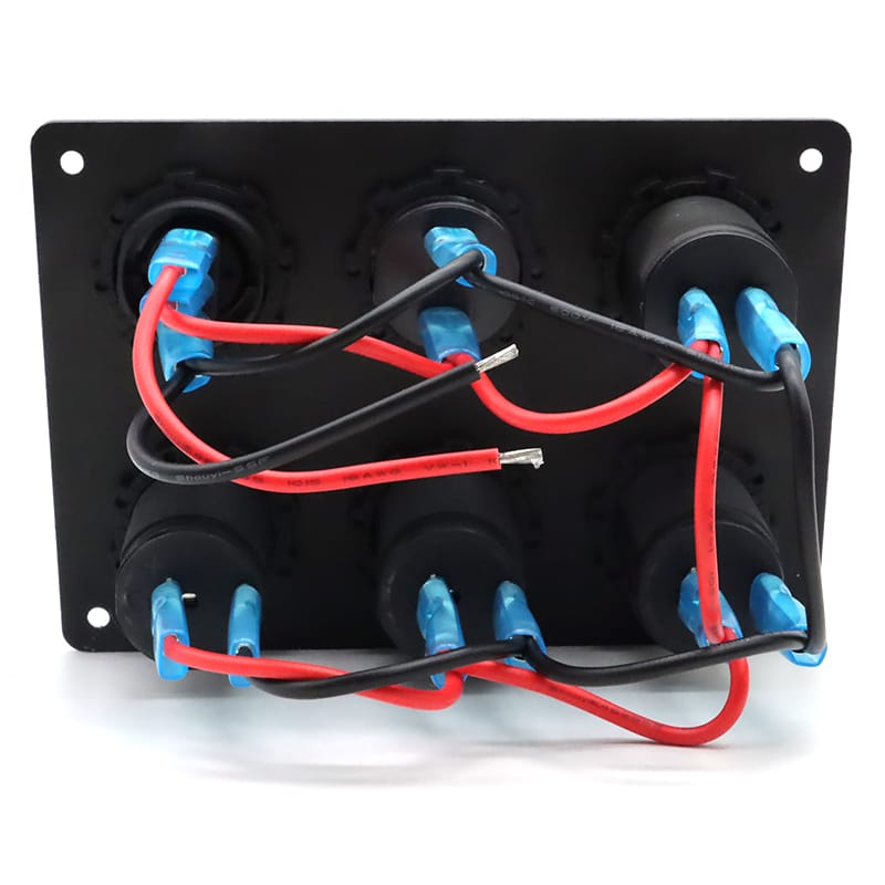 Painel de 5 tomadas e USB 12/24V - Azul image 4