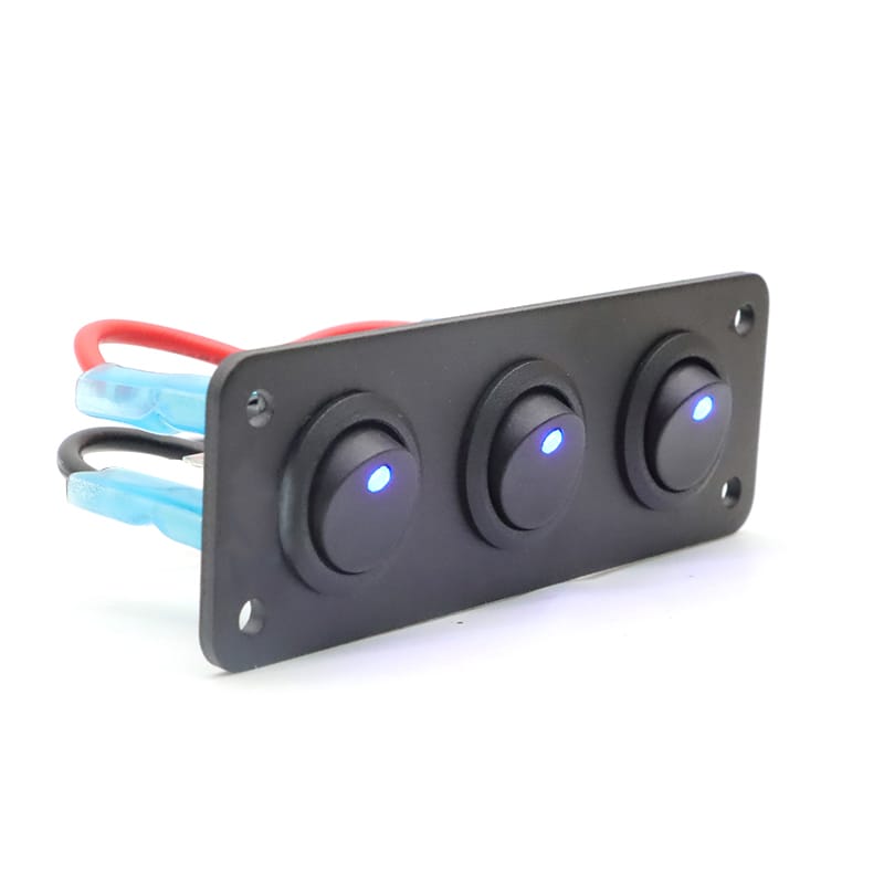 Painel 3 interruptores 12V - Azul image 4