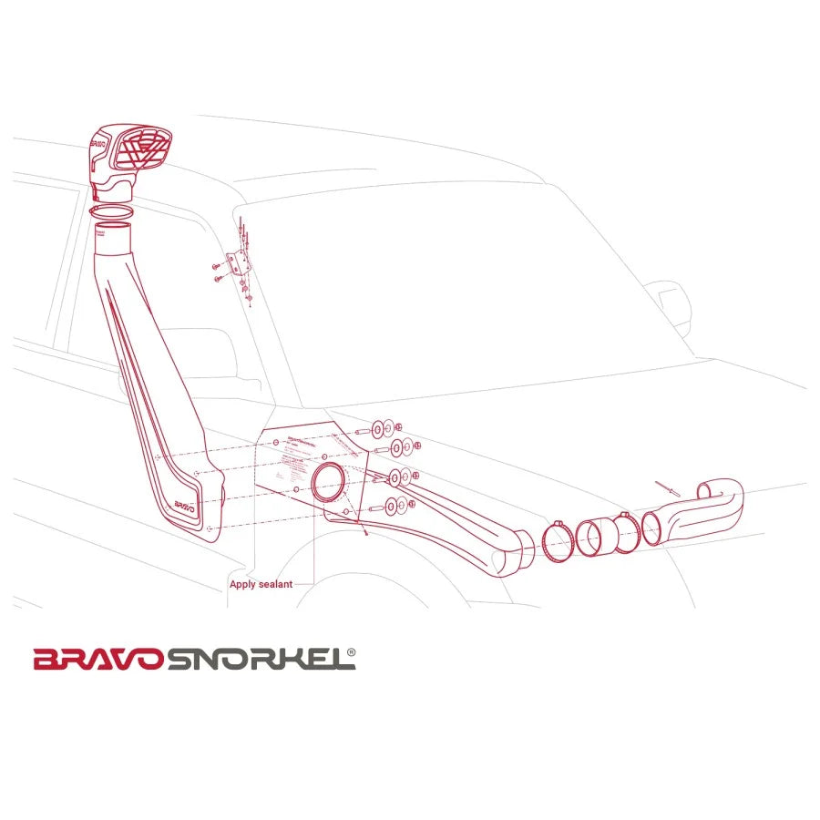 Bravo Snorkel Mitsubishi Pajero / Montero V80 V90 (2007+) image 1