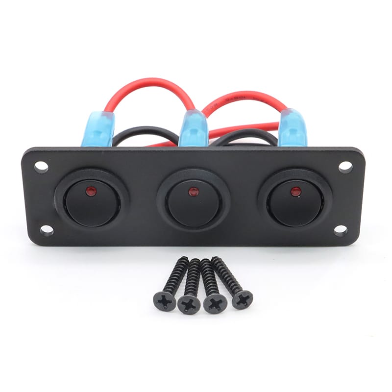 Painel 3 interruptores 12V - Vermelho image 2