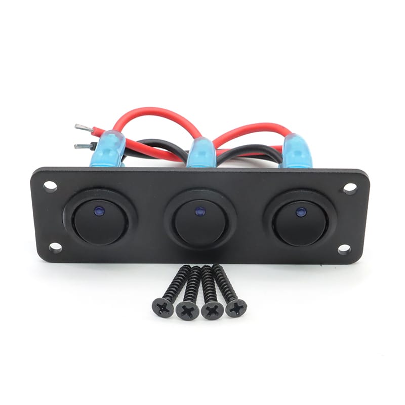 Painel 3 interruptores 12V - Azul image 2
