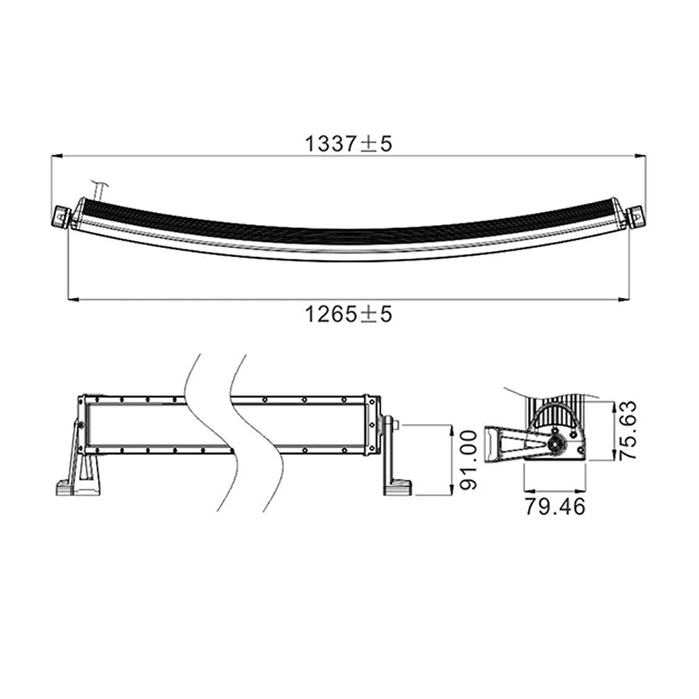 Barra LED CREE 288W Curva 50" image 3