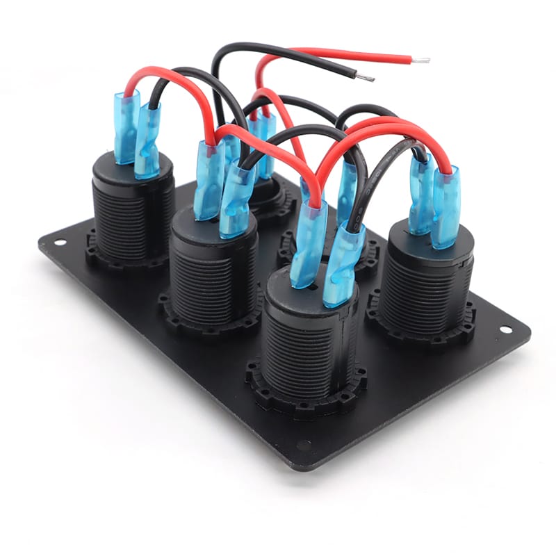 Painel de 5 tomadas e USB 12/24V - Verde image 5