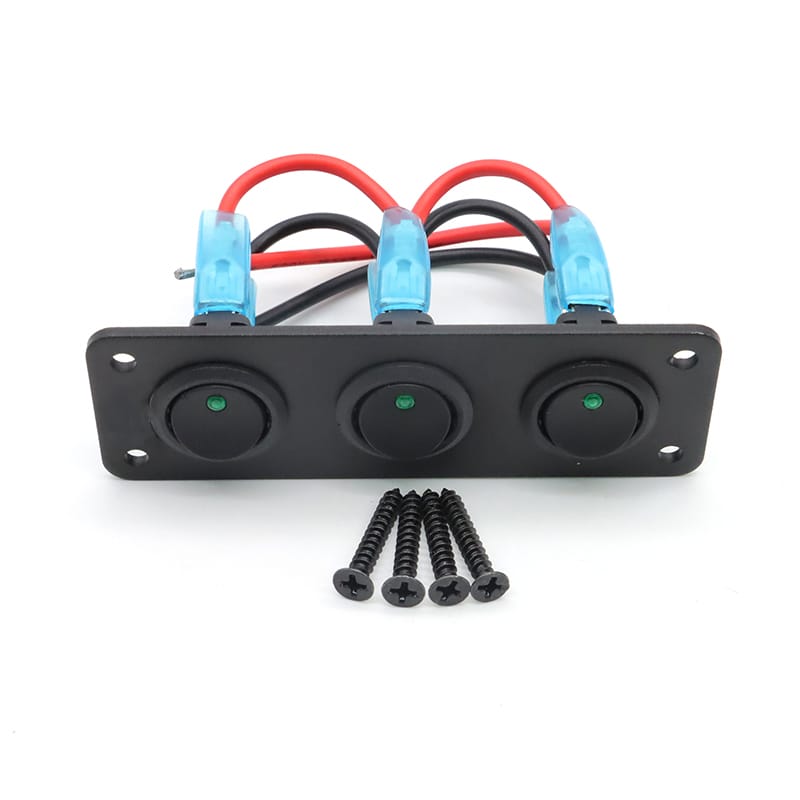 Painel 3 interruptores 12V - Verde image 3