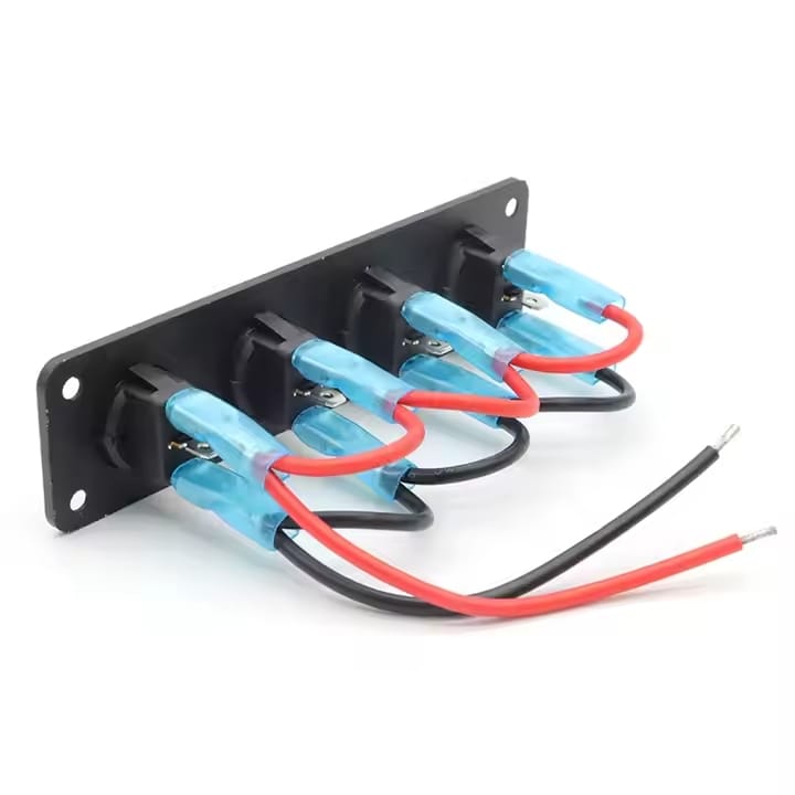 Painel 4 interruptores 12V-24V - Azul image 3