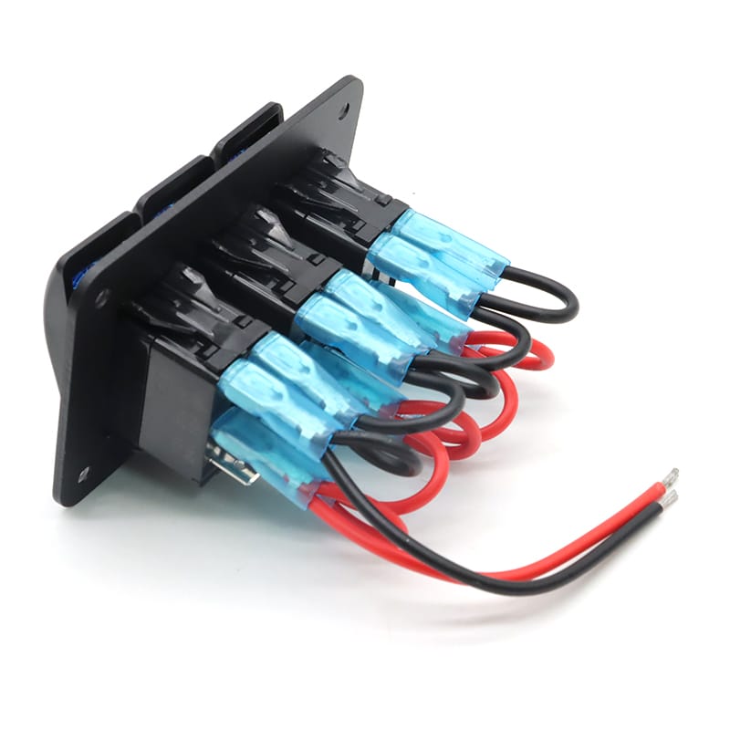 Painel 3 interruptores em metal 12V - Azul image 5