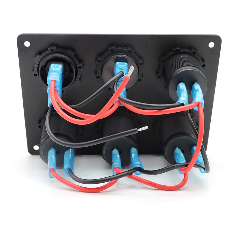 Painel de 5 tomadas e USB 12/24V - Verde image 4