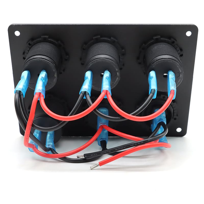 Painel de 5 tomadas e USB 12/24V - Vermelho image 5