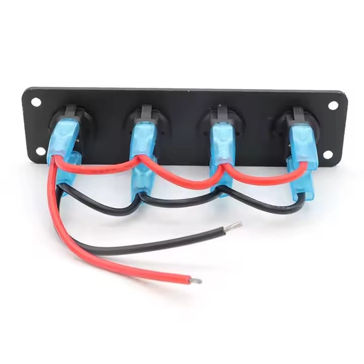 Painel 4 interruptores 12V-24V - Azul image 2