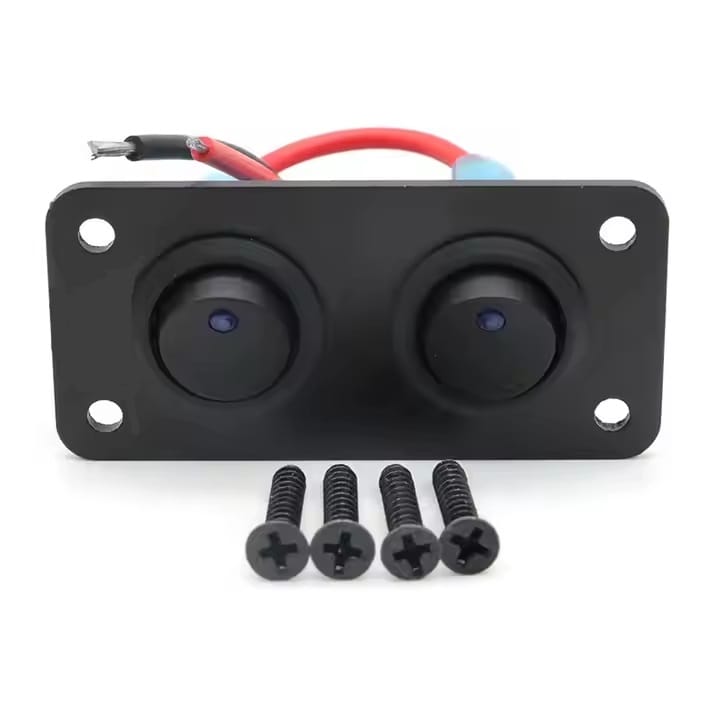 Painel 2 interruptores 12V-24V - Azul image 5