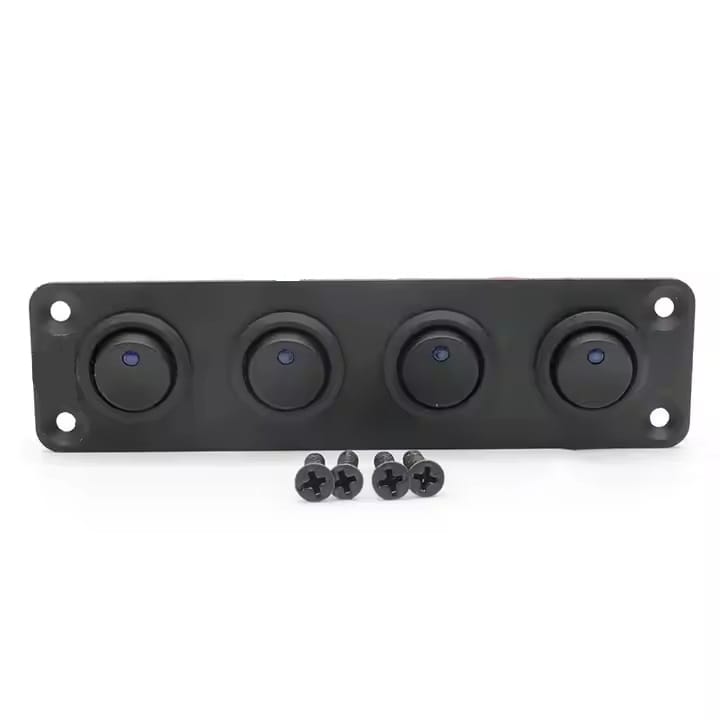 Painel 4 interruptores 12V-24V - Azul image 4
