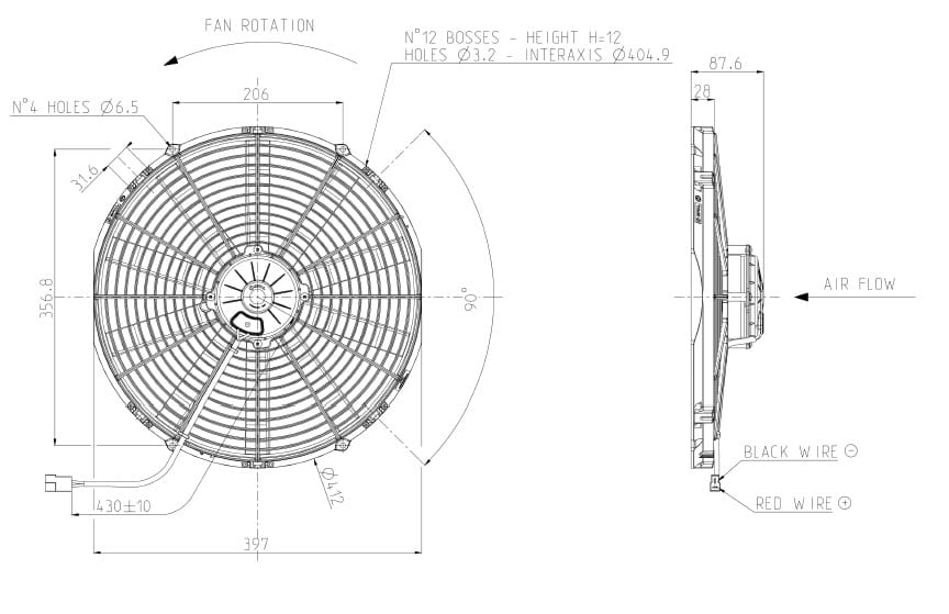 Ventoinha SPAL Soprador - 385mm - 3321m3/h image 1