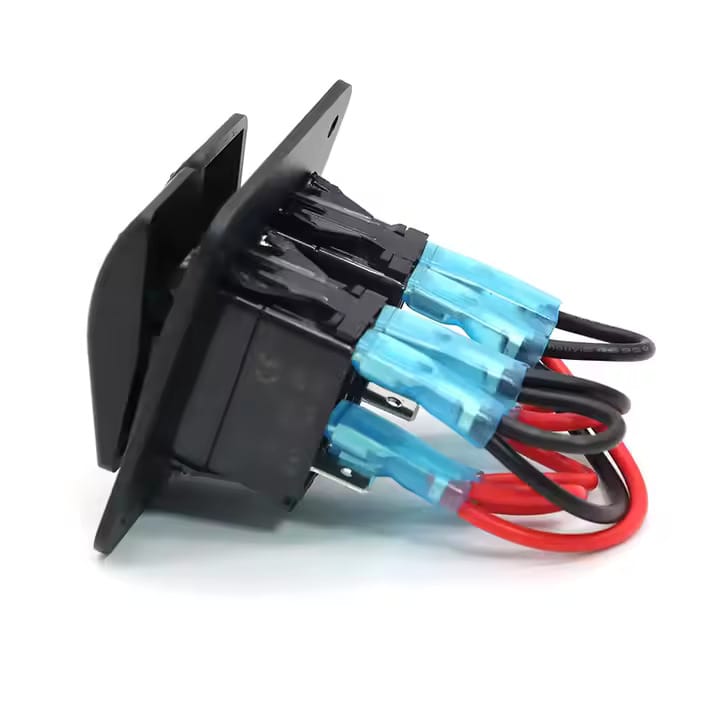 Painel 2 interruptores em metal 12V - Verde image 2