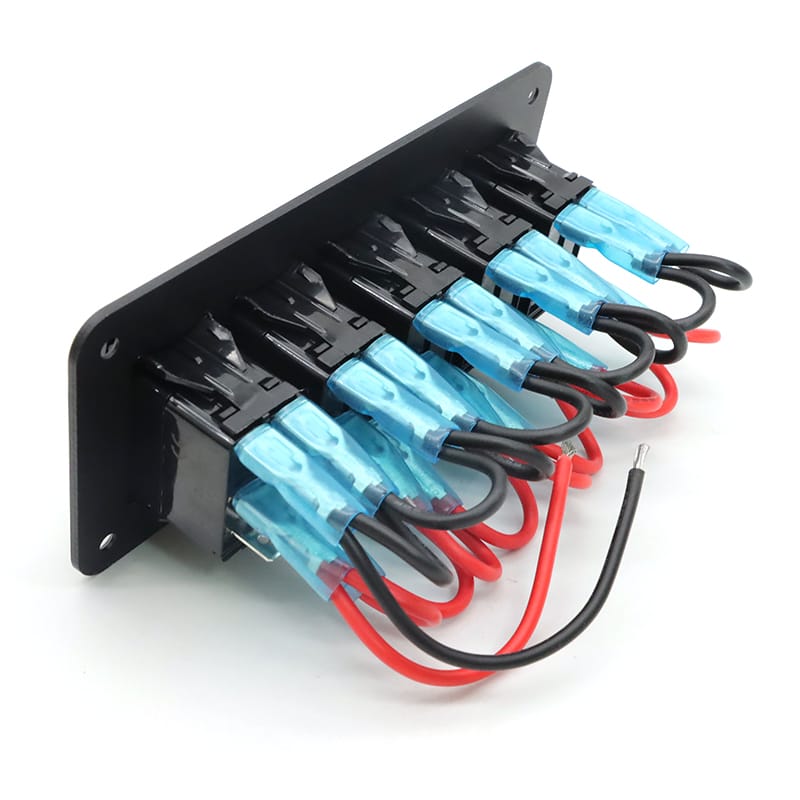 Painel de 5 interruptores 12/24V - Azul image 3