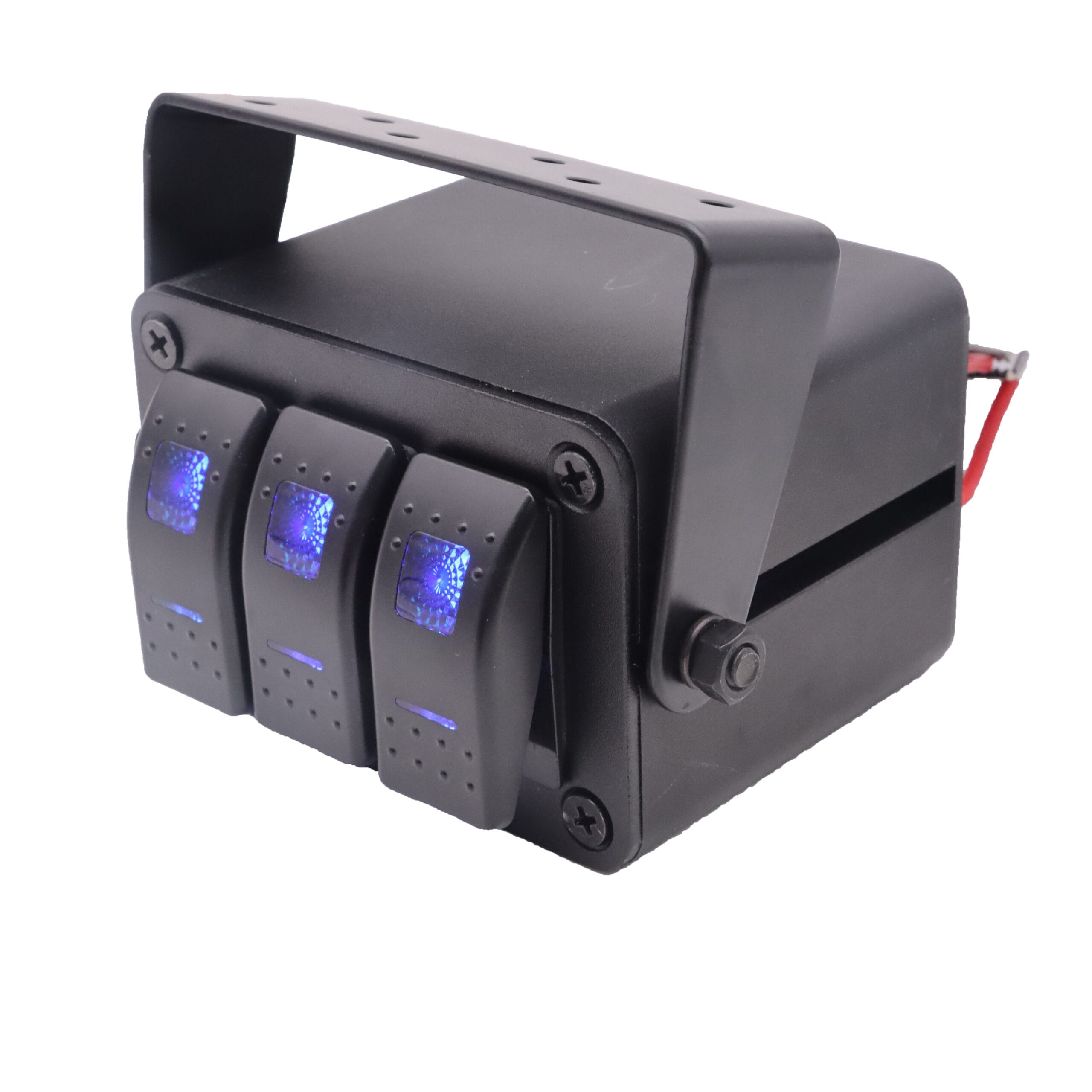 Caixa de 3 interruptores 12/24V - Azul image 3