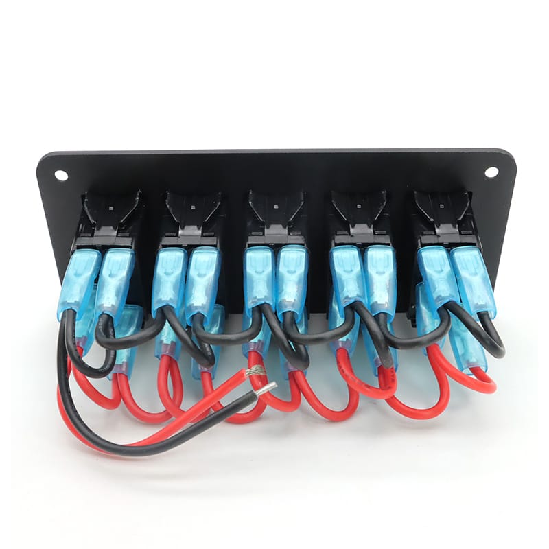 Painel de 5 interruptores 12/24V - Azul image 5