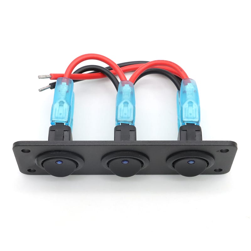Painel 3 interruptores 12V - Azul image 3