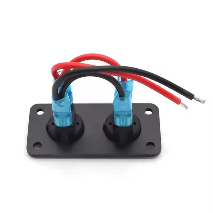 Painel 2 interruptores 12V-24V - Azul image 4