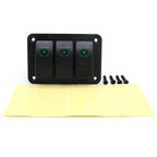 Painel 3 interruptores em metal 12V - Verde image 2
