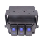 Caixa de 3 interruptores 12/24V - Azul image 1