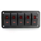Painel de 5 interruptores 12/24V - Vermelho image 5