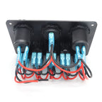 Painel de interruptores com tomada tipo C e carregador USB 12/24V - Verde image 3