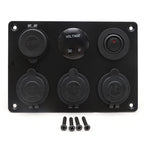 Painel de 5 tomadas e USB 12/24V - Vermelho image 2