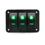 Painel 3 interruptores em metal 12V - Verde image 1