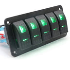 Painel de 5 interruptores 12/24V - Verde image 5