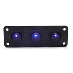 Painel 3 interruptores 12V - Azul image 0
