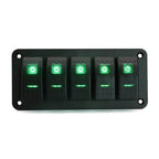 Painel de 5 interruptores 12/24V - Verde image 0