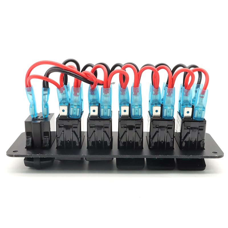 Painel de 5 interruptores com tomada USB 12/24V - Azul image 5