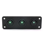 Painel 3 interruptores 12V - Verde image 0